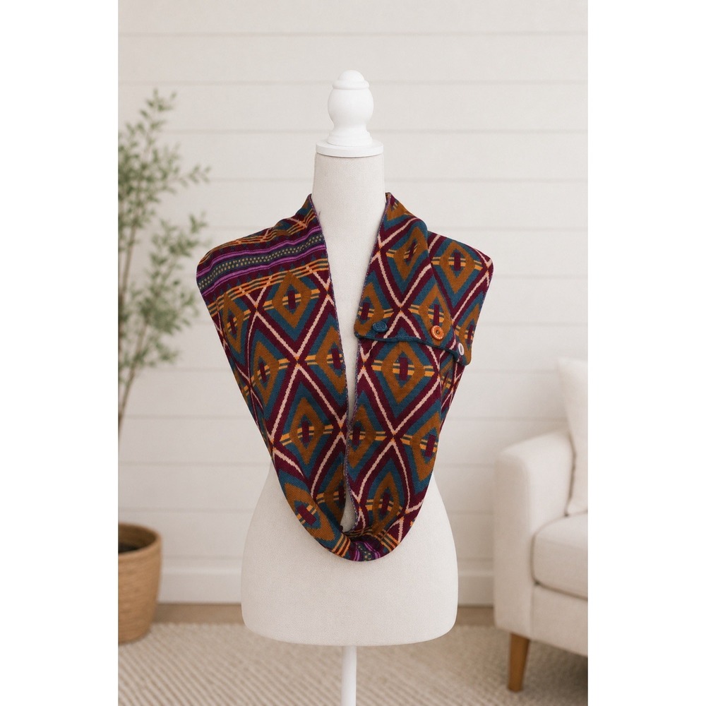 NWT Matilda Jane Choose Your Own Path 435 Fall Feels Infinity Scarf Geometric